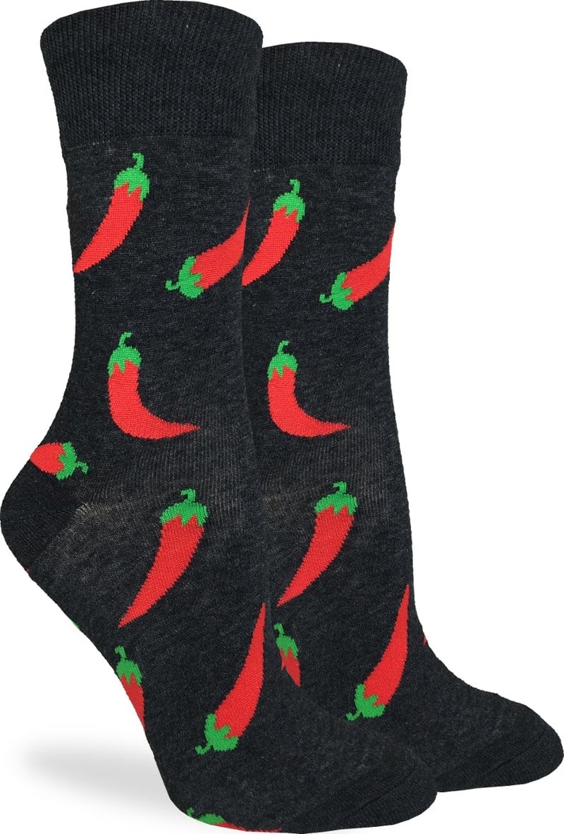 Good Luck Sock Women's Hot Peppers Socks, Adult, Shoe Size 5-9 - Image 1